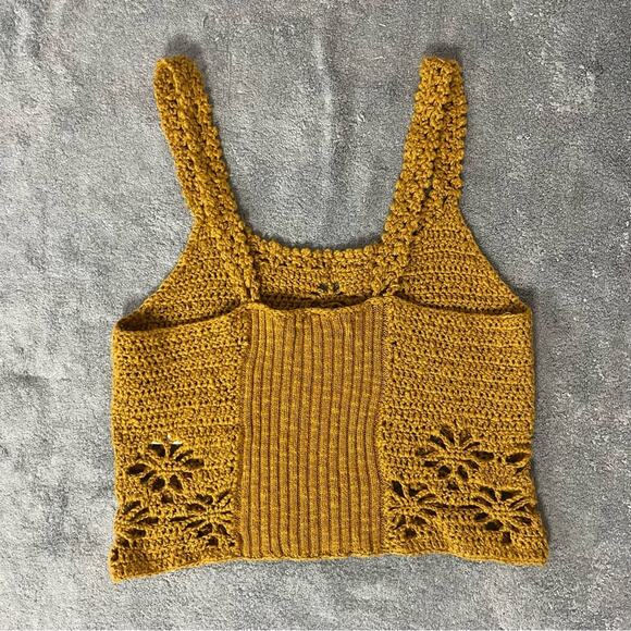 American Eagle Outfitters Mustard Crochet Tank Top - Picture 8 of 9